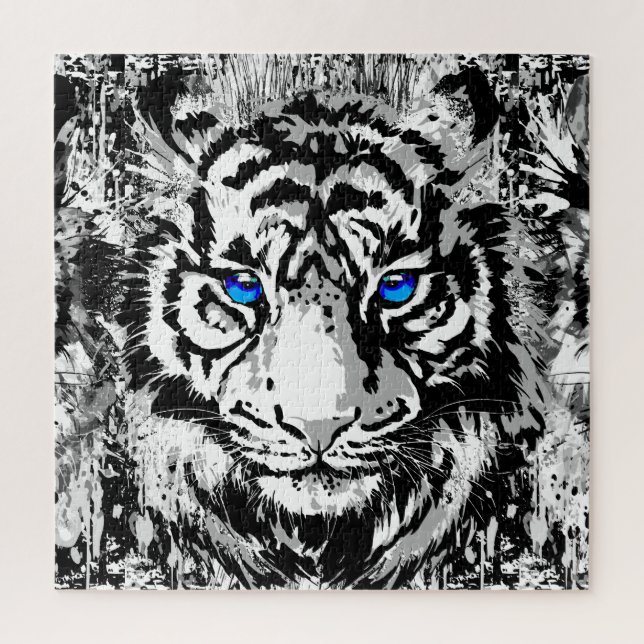 Tigre blanc - Tiger Portrait Jigsaw Puzzle (Vertical)