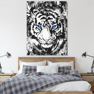 Tigre coloré toile Impression L'art du tigre col