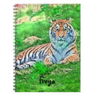 Tigre d'Amur en carnet Spiral vert
