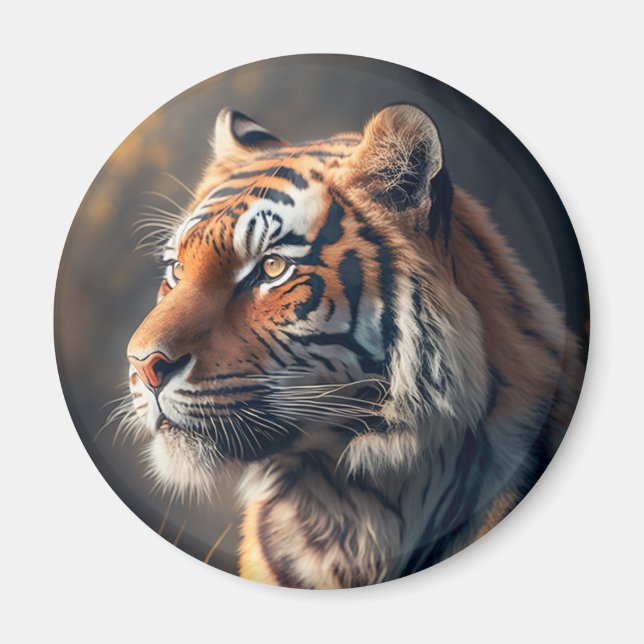 Tigre Dans La Norme Naturelle, Aimant Cercle De 2¼ (Devant)