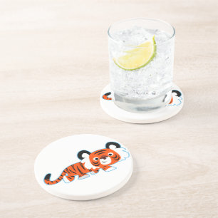 Tigre de dessin mignon sur le Dessous de verre de