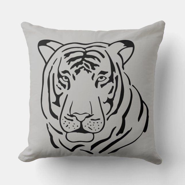 Tigre Gratiffi  Throw Pillow (Front)