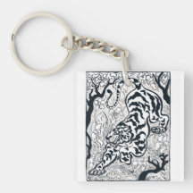 Tigre Gris vintage Dans L'Art De La Jungle