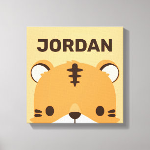 Tigre Mignon avec Impression sur Toile de Nom Pers