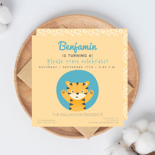 Tigre mignon - Invitation d'une fête Anniversaire