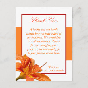 tigre orange Lilly w/Strip du carte de