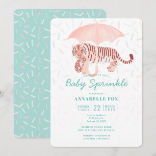 Tigre Parapluie bébé Sprinkle Douche Invitation