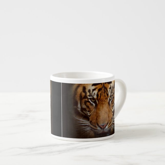 Tigre sauvage Visage Espresso Café Mug (Devant droit)