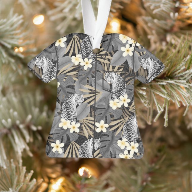 Tigre tropical Palmier hawaïen Jungle Aloha Shirt (Arbre)