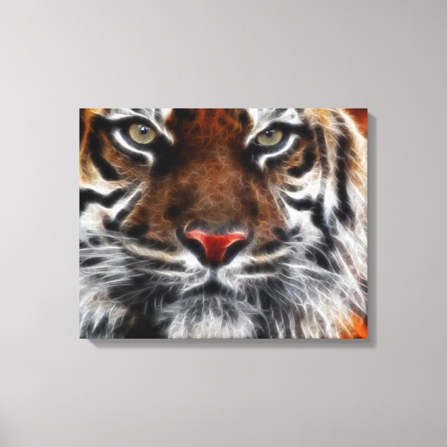 Tigre Visage Fermer Toile Enveloppée (Recto)