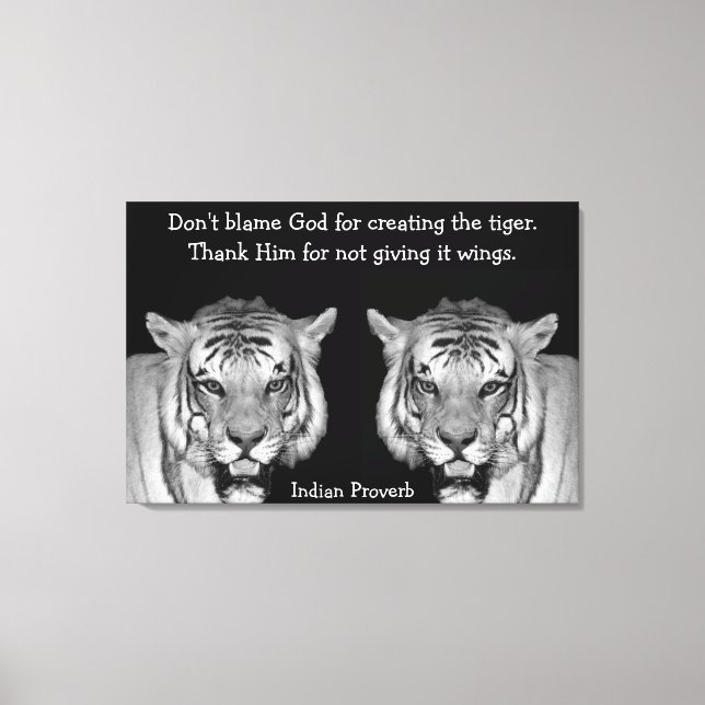 Tigres du proverbe indien sur toile (Recto)