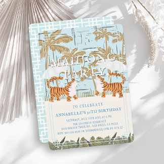 Tigres Rugissants Chinoiserie Bleue Invitation Ann