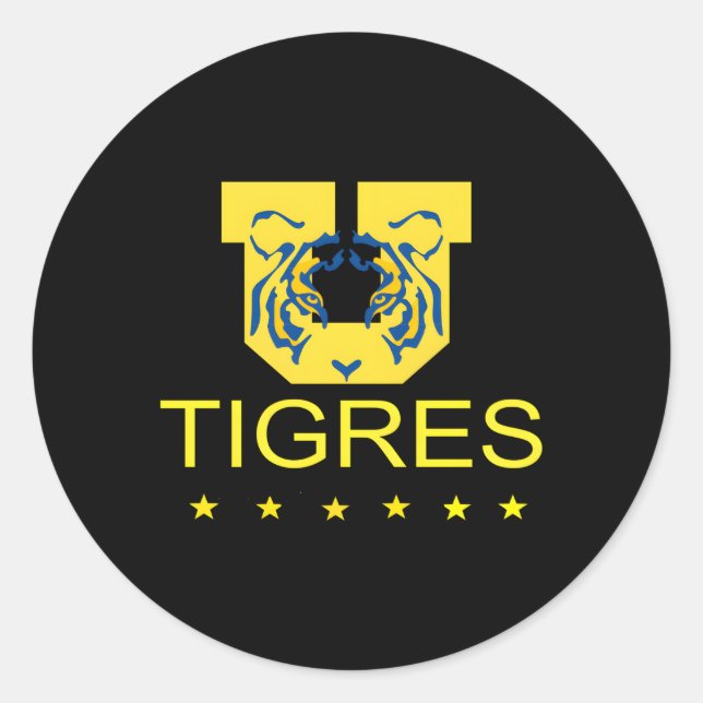 Tigres Team Futbol Soccer Uanl Monterrey Classic Round Sticker (Front)