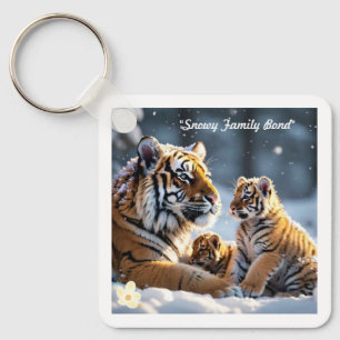 "Tigress and Cubs in Harmony" Keychain