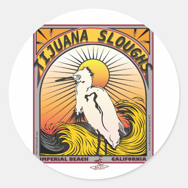 TIJUANA SLOUGHS CLASSIC ROUND STICKER (Front)
