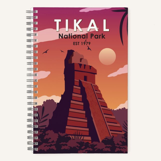 Tikal National Park Guatemala Vintage Notebook (Front)