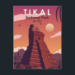 Tikal National Park Guatemala Vintage Postcard<br><div class="desc">Tikal vector artwork design. Tikal is an ancient Mayan citadel in the rainforests of northern Guatemala.</div>
