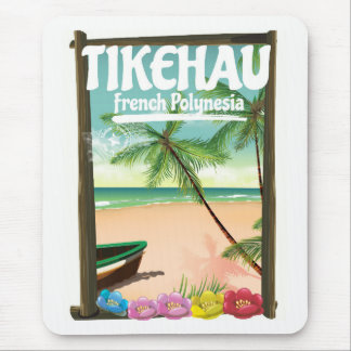 Tikehau French Polynesia travel poster. Mouse Pad