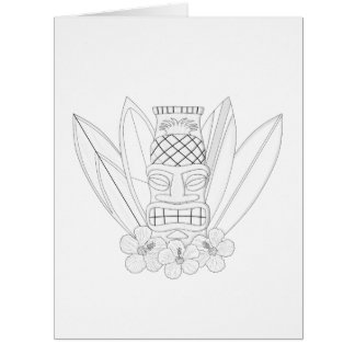 Tiki Adult Coloration Big Card
