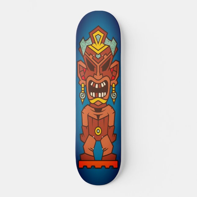 Tiki Angry Rotting Teeth Totem Skateboard (Front)