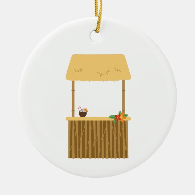 Tiki Bar Ceramic Ornament (Front)