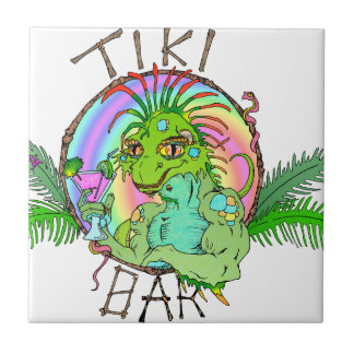 Tiki Bar Lizard Tile