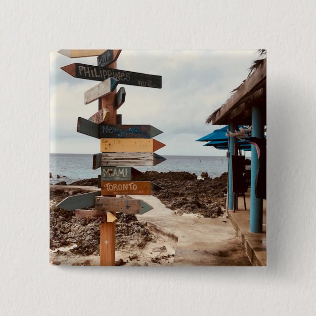 "Tiki Bar" Photography Button by Willowcatdesigns (Front)