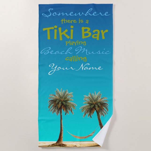 Tiki Bar Plush Extra Grand Serviette De Plage (Devant)