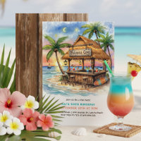 Tiki Bar Tropical Beach Birthday Party
