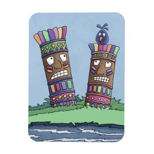 Tiki Bird Plum Magnet