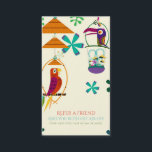 Tiki Birds Birthday Party Vintage Refer a Friend Referral Card<br><div class="desc">Tiki Birds Birthday Party Vintage Refer a Friend Card.</div>