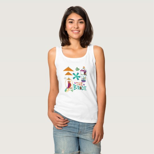 Tiki Birds Modern Vintage Retro THE BRIDE Custom Tank Top