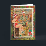 Tiki Couple Tropical Beach Christmas Cards<br><div class="desc">Tiki Couple Tropical Beach Christmas Cards feature a retro couple "getting in the spirit" for the holidays. The Tiki bar is open as the sun sets on a sailboat cruising by in the distance. A fun warm weather card for those from a tropical local or for those that just wish...</div>