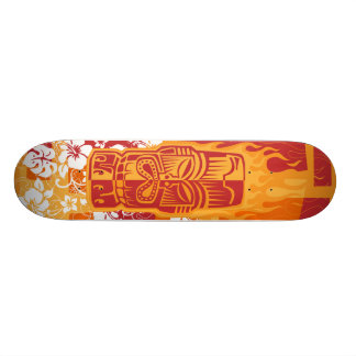 Tiki deck with flames skateboard