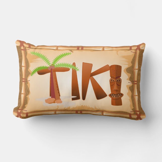 Tiki Design Lumbar Pillow (Front)