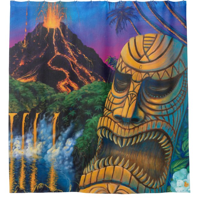 Tiki God Shower Curtain (Front)