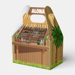 Tiki Hut Bamboo Aloha Island Dive Bar Favor Box