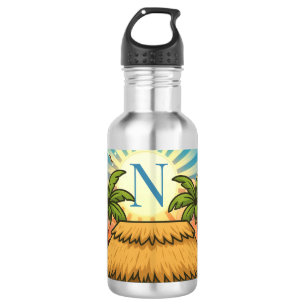 Tiki Hut Sunrise Personalized Monogram 532 Ml Water Bottle