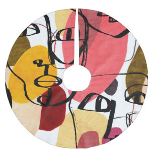 Tiki Idols Palm: Vintage Design Brushed Polyester Tree Skirt