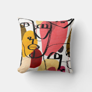 Tiki Idols Palm: Vintage Design Throw Pillow