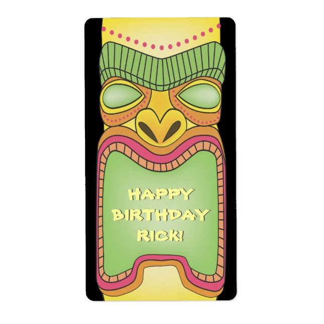 Tiki Luau Été Tropical Stickers Anniversaire Étiqu (Devant)