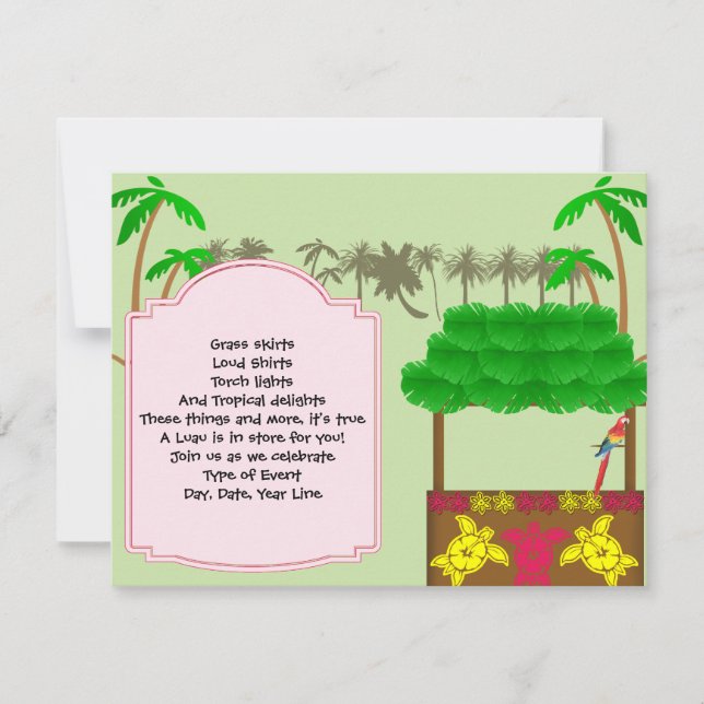 Tiki Luau Party Invitation (Front)