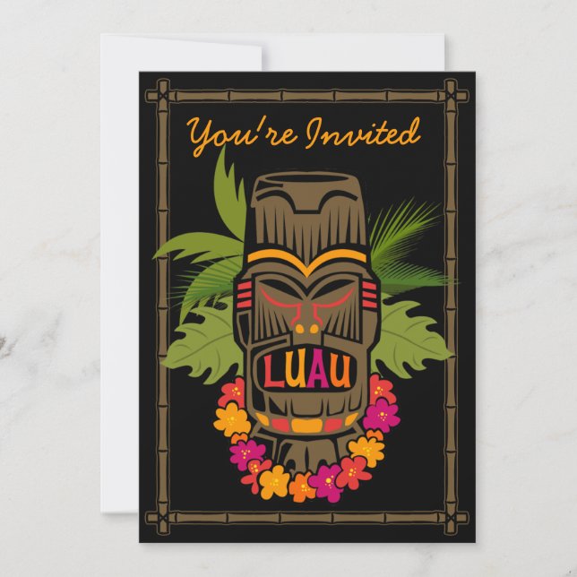 Tiki Luau Personalized Invitation (Front)