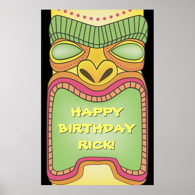 Tiki Luau Thème Anniversaire BBQ Poster (Devant)