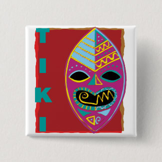 TIKI MASK 2 INCH SQUARE BUTTON