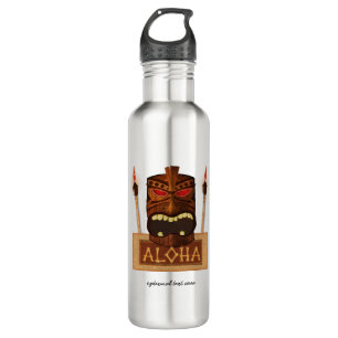 Tiki Mask Aloha Hawaiian Art Summer Tropical 710 Ml Water Bottle