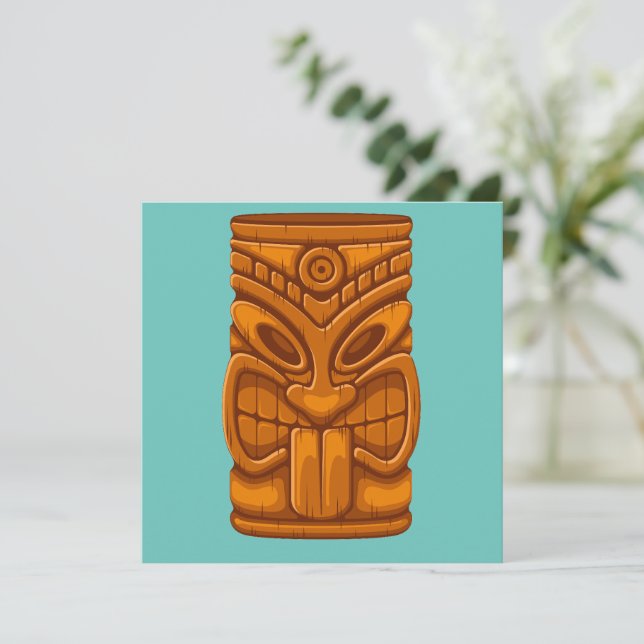 Tiki Mask Corn Hole Set  Invitation (Standing Front)