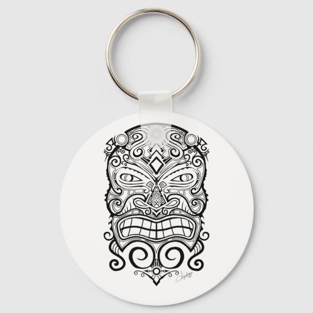 Tiki Mask Keychain (Front)
