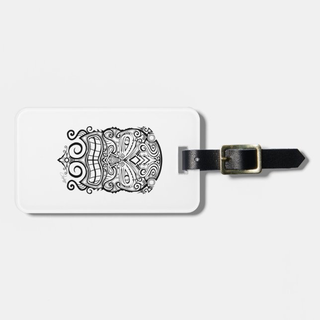 Tiki Mask Luggage Tag (Front Horizontal)