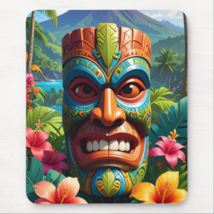 Tiki Mask Mouse Pad